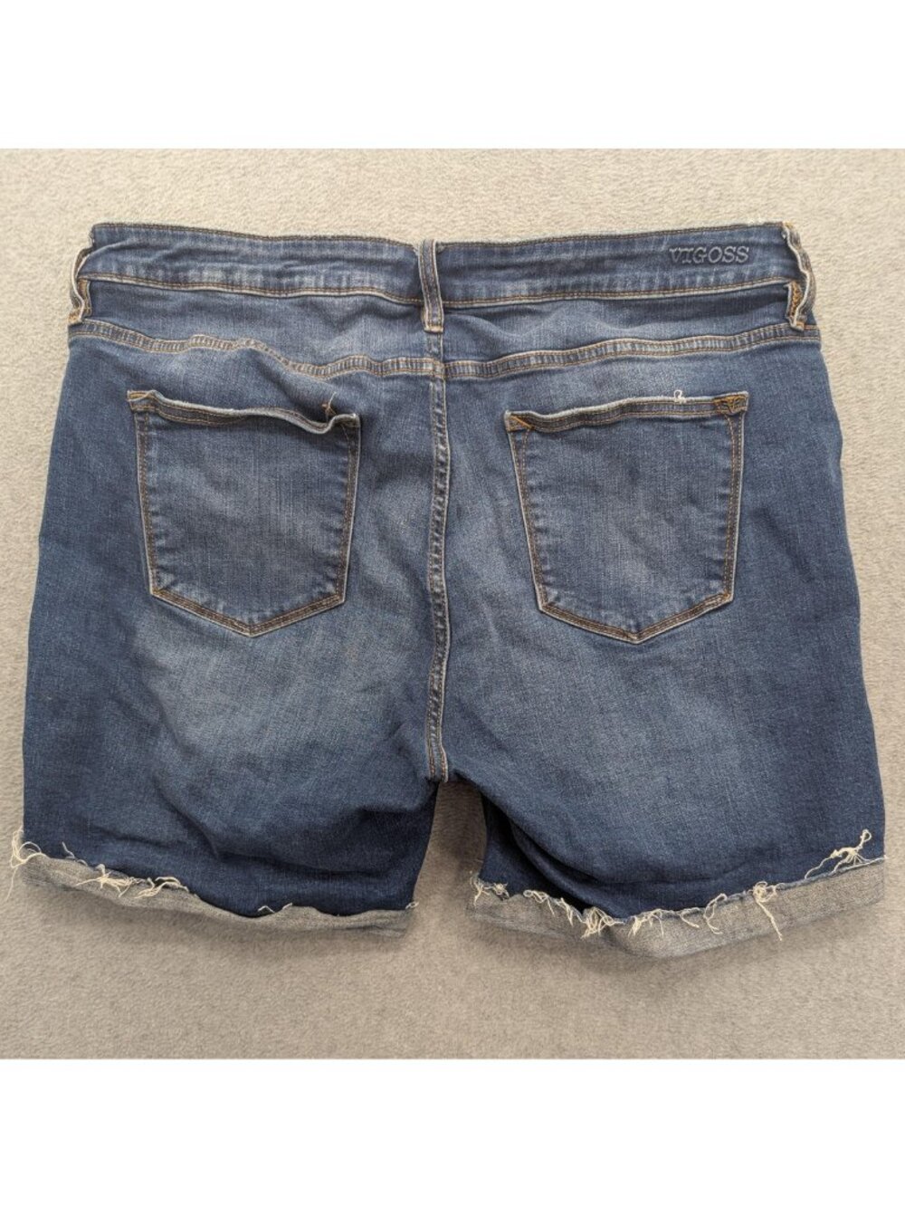 Vigoss Shorts Womens 18 Blue Distressed Denim Cutoff Marley Stretch Summer - Picture 9 of 15